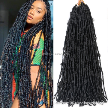 Hot sell  36 inch butterfly faux locs wig butterfly locs crotchet 36 inch butterfly faux crochet color hair